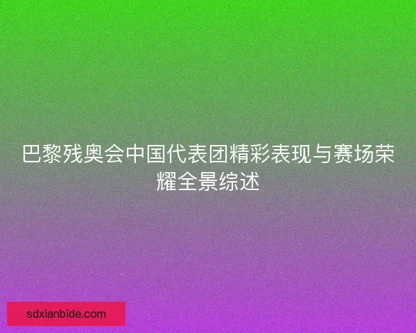 巴黎残奥会中国代表团精彩表现与赛场荣耀全景综述 巴黎残奥会中国代表团精彩表现与赛场荣耀全景综述